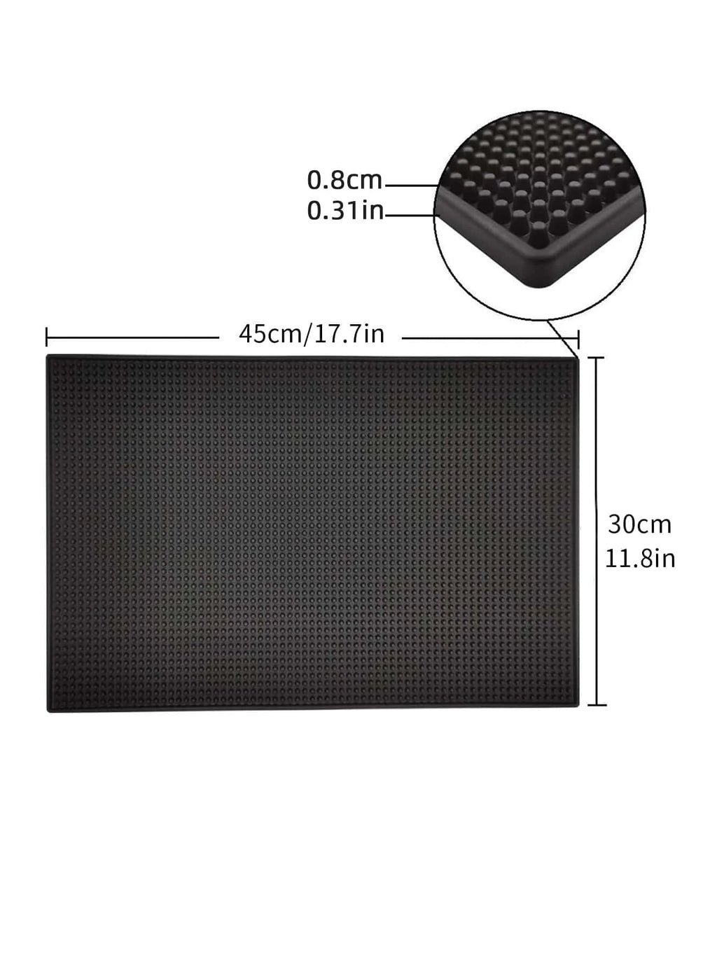 Rubber Bar Mat Non Slip Spill Catcher for Bartending and Kitchen