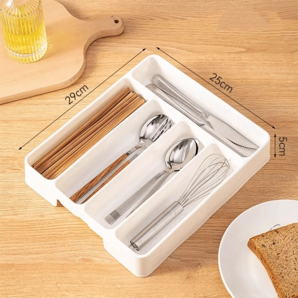 Kitchen Cutlery Organizer Drawer Tray with Multiple Compartments, Easy Clean