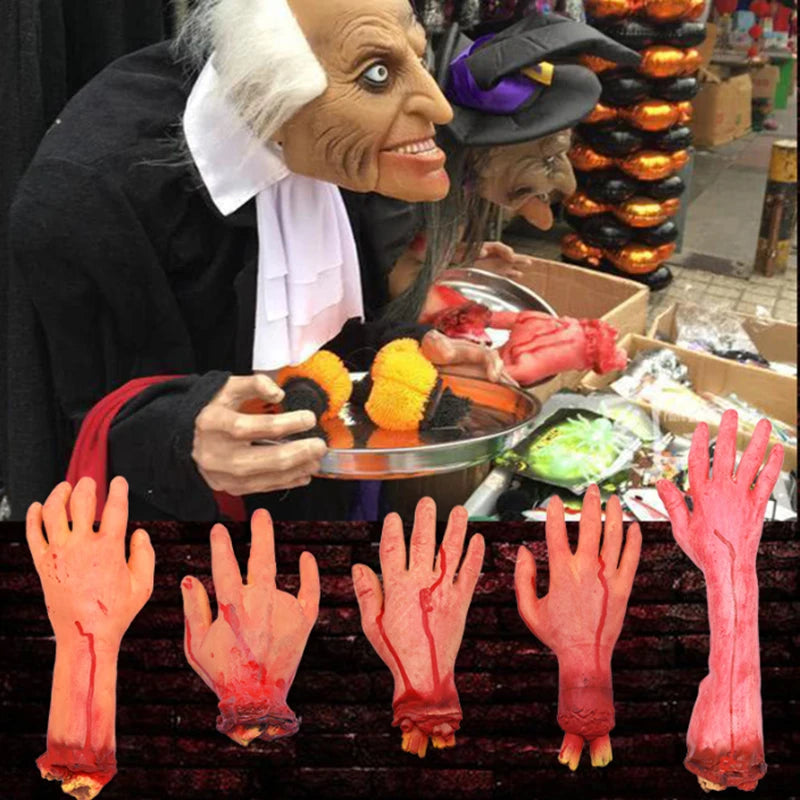 Halloween Horror Props Fake Bloody Severed Limb Set for Party & Haunted House Decor