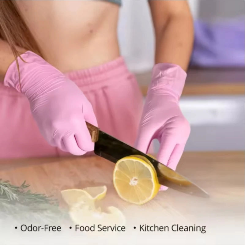 Disposable Nitrile Gloves 100PCS Latex-Free Food Safe Work Safety Gloves