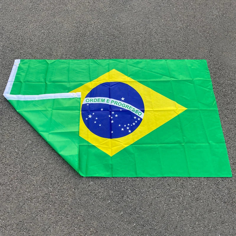Large Brazil Flag Banner - Polyester Hanging Flag for Celebrations, 60x90cm & 90x150cm