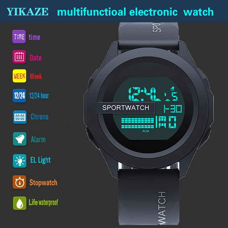 Men Sport LED Digital Watch Waterproof Fitness Sport Watch for Men