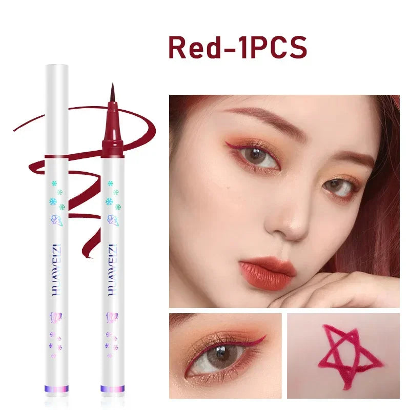 Waterproof Liquid Eyeliner Pen - Fine Tip, Long-Lasting, 6 Colors