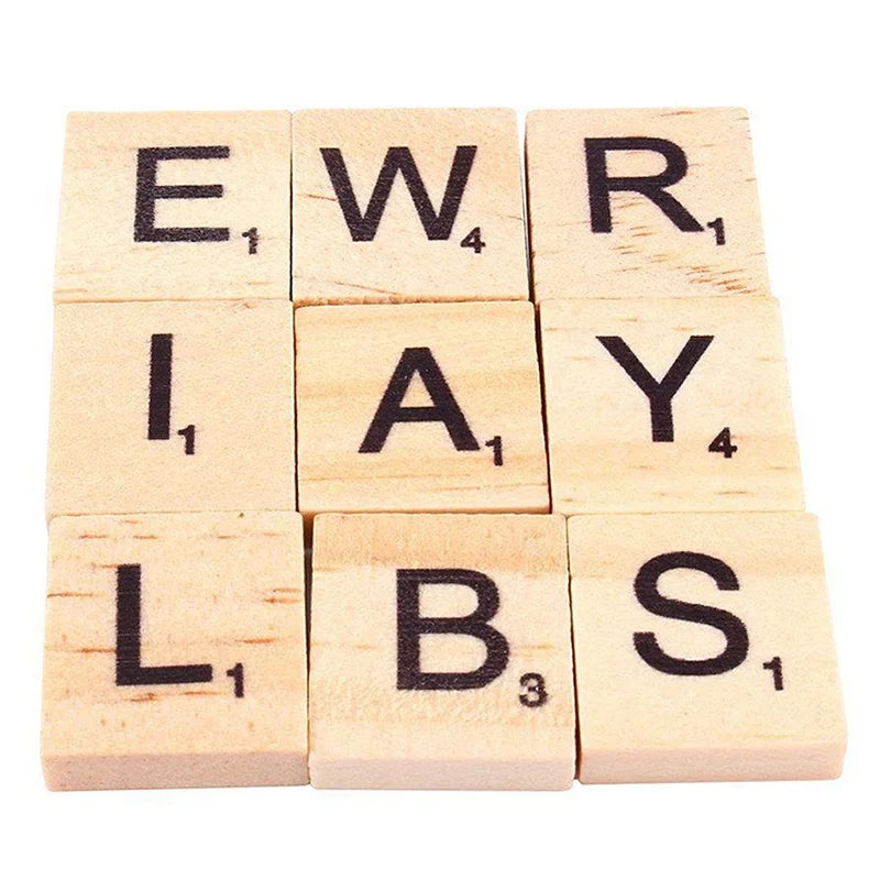 Wooden Letter Tiles Set - Educational Alphabet & Number Blocks 18x20mm