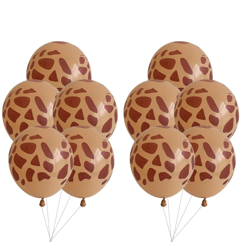 10/20pcs Leopard Texture Latex Balloons Jungle Animal Party Decorations