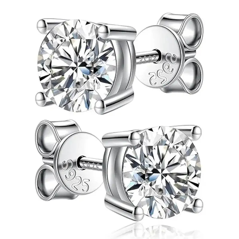2.0ct Moissanite Earrings for Women Lab-Grown Diamond Studs Sterling Silver Jewelry