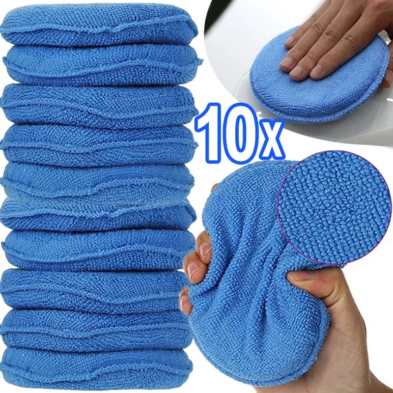 Car Waxing Sponge Applicator Foam Microfiber Cleaning Pad 5-inch Set