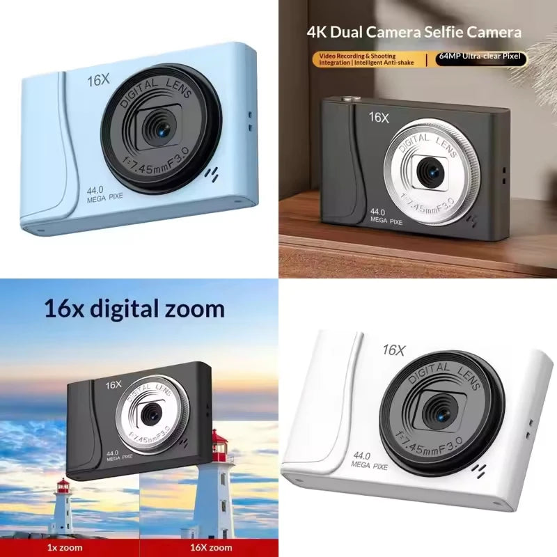 Kids & Beginners 4K Digital Camera with 24MP, 16x Zoom & Autofocus