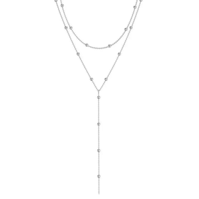 Gold Plated Lariat Necklace for Women Long Chain Drop Pendant Jewelry Gift