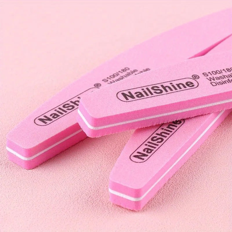 Professional Double-Sided Nail File Set - Colorful Buffing & Polishing Tools for Manicure & Pedicure