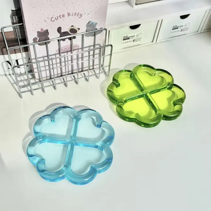 Cute Japanese Storage Box with Four-Leaf Clover Design - Lucky Ins Decor