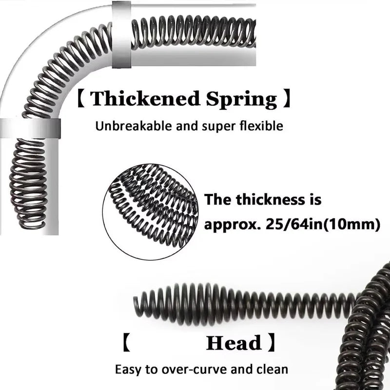 Flexible Pipe Sewer Unblocker Tool - 1m to 5m Drain Cleaning Rods