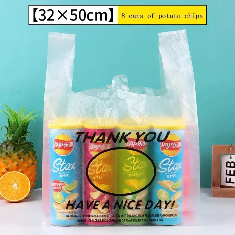 Plastic Food Storage Bags with Handles - Recyclable Grocery & Kitchen Organizer Set