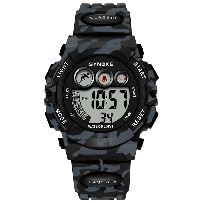 Kids Digital Waterproof LED Luminous Watch - Children's Electronic Wristwatch