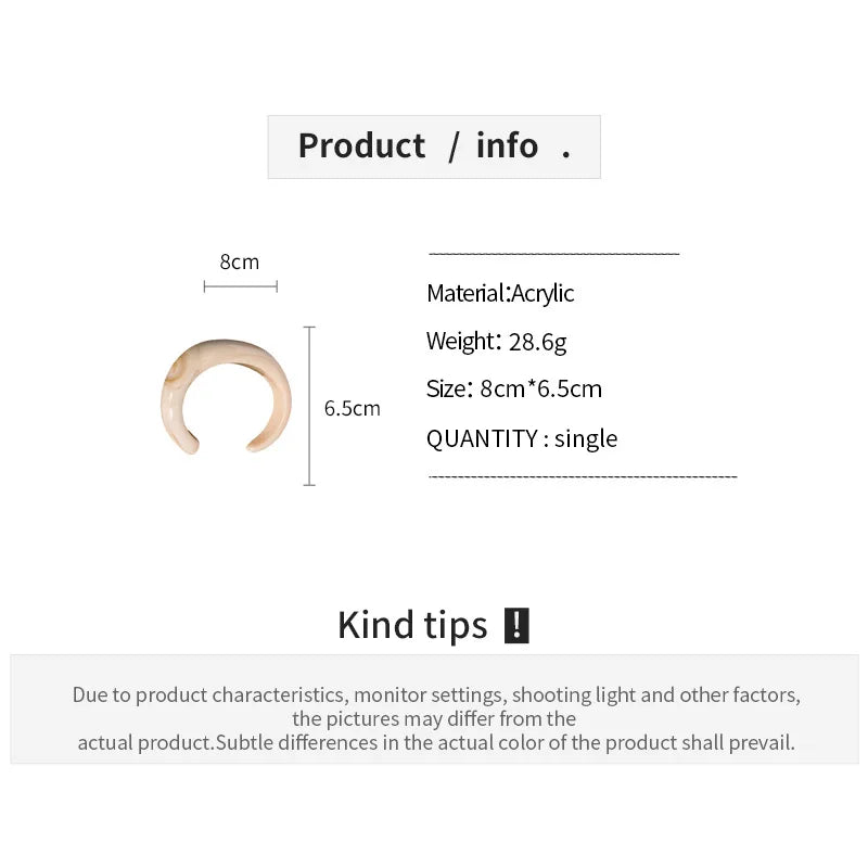 Minimalist Open Bangle for Women - Shiny Acrylic Jewelry, Elegant & Trendy