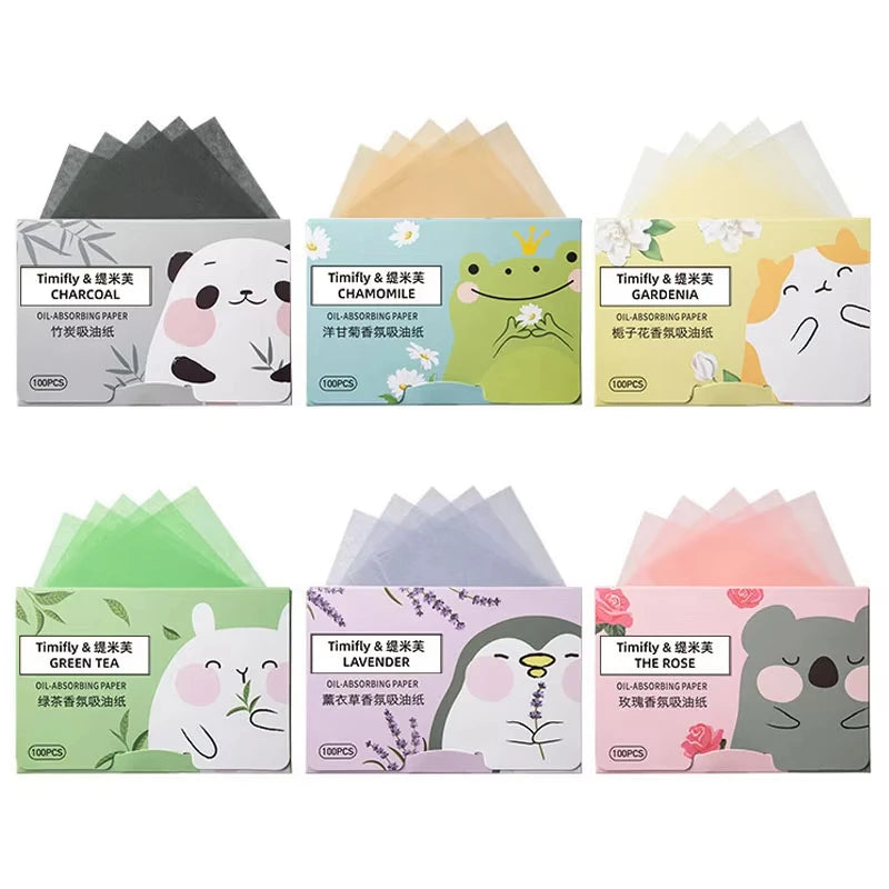 Facial Oil Absorbing Paper Sheets 100pcs Face Oil Control Blotting Sheets Skin Care