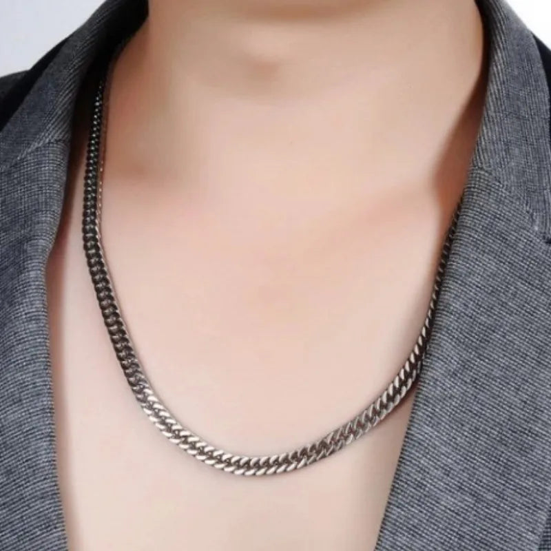 Men's Heavy Stainless Steel Cuban Chain Necklace 8mm-14mm Thick, Unisex Jewelry