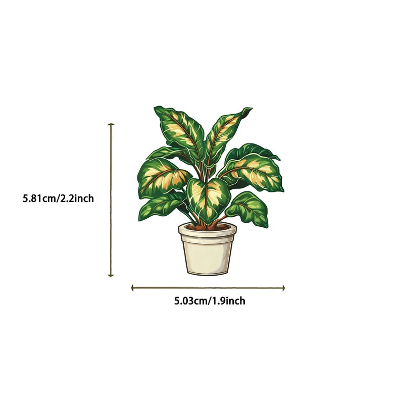 50PCS Cute Green Plant Sticker Set for Kids DIY Decoration, Notebook, Fridge, Phone, Suitcase