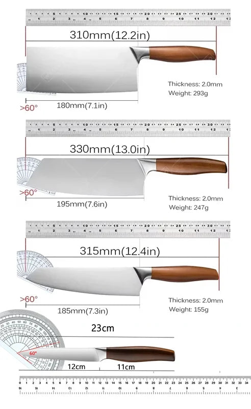 Japanese Santoku Kitchen Knife - Stainless Steel Chef & Fish Fillet Knife