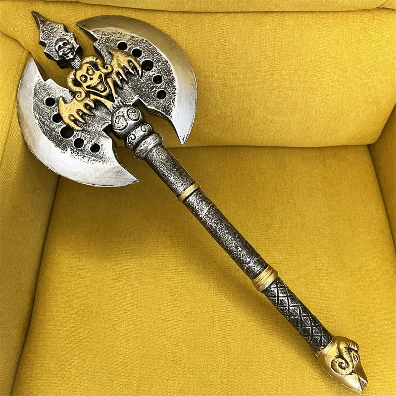 Halloween Cosplay Weapon Set - Warrior Hammer Axe Sword with Safe PU Rubber Material