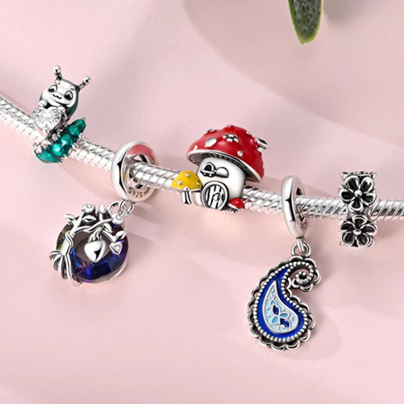 Spring Charms Beads Pendant Set for Jewelry Making - Flower Butterfly Mushroom