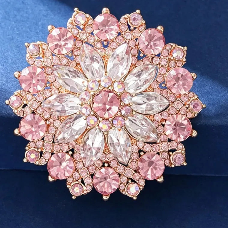 Green Rhinestone Sunflower Brooches for Women - Party Jewelry & Accessories