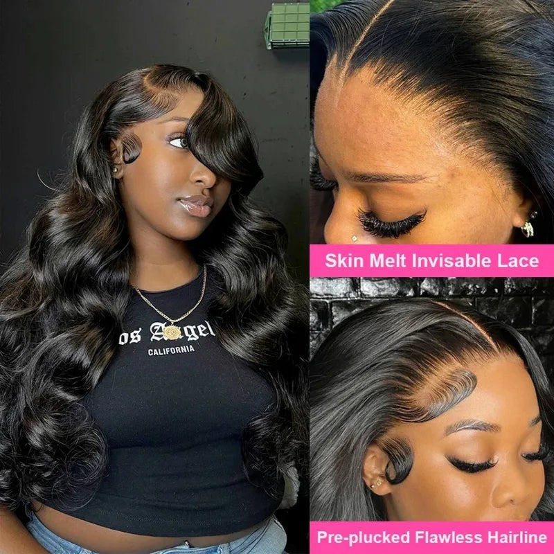 Long Body Wave Human Hair Wigs 13x4 13x6 Lace Frontal 220 Density 40 Inch - Pre Plucked & Full Volume