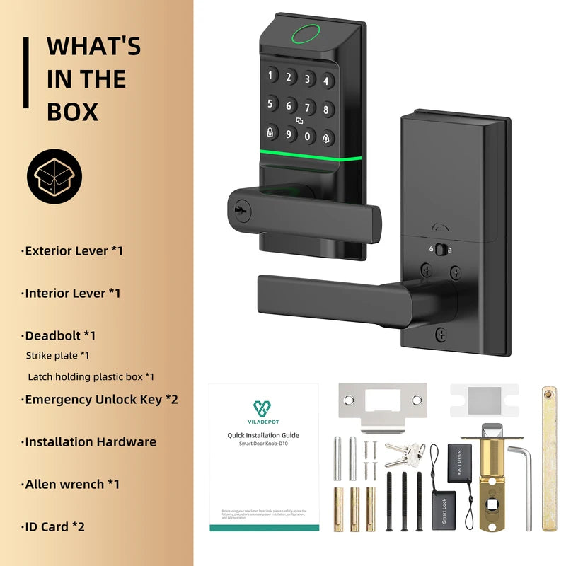 Smart Fingerprint Door Lock with App Control and Touchscreen Keypad