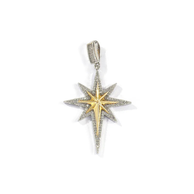 Gold Plated Geometric Star Moon Pendant Charm for DIY Necklace Jewelry Findings
