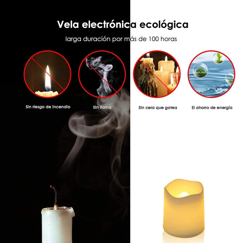 24Pcs Flameless LED Tea Light Candles Warm White Halloween Christmas Decor