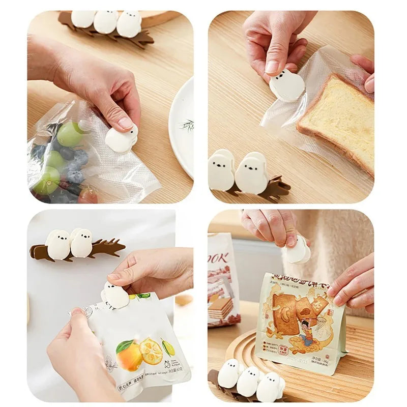 Magnetic Food Bag Sealing Clips - Moisture-Proof Reusable Snack & Milk Storage