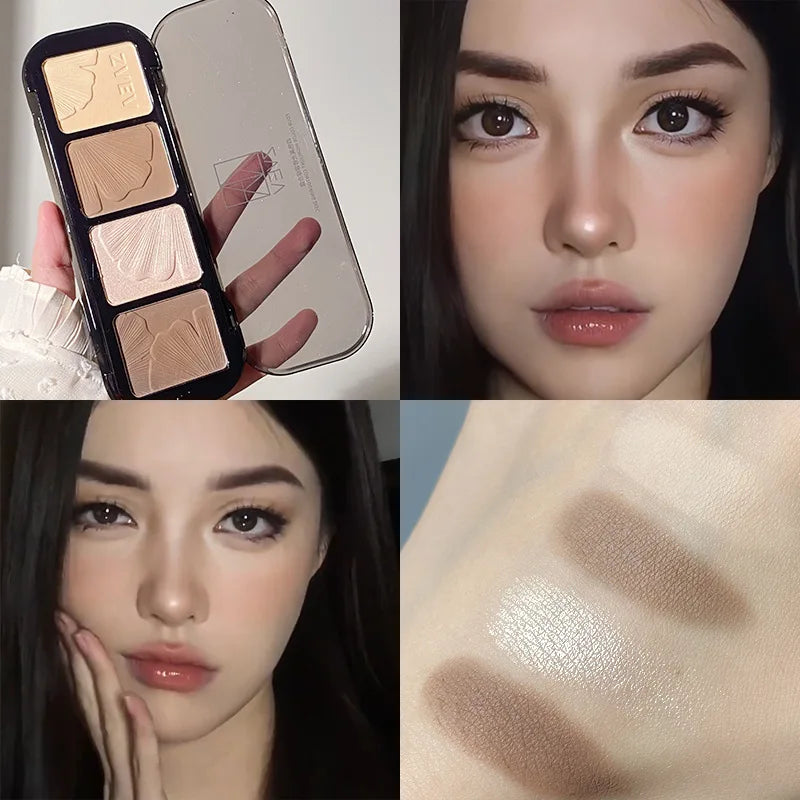 3D Contour & Highlighter Makeup Palette with Multiple Colors for Face Shading