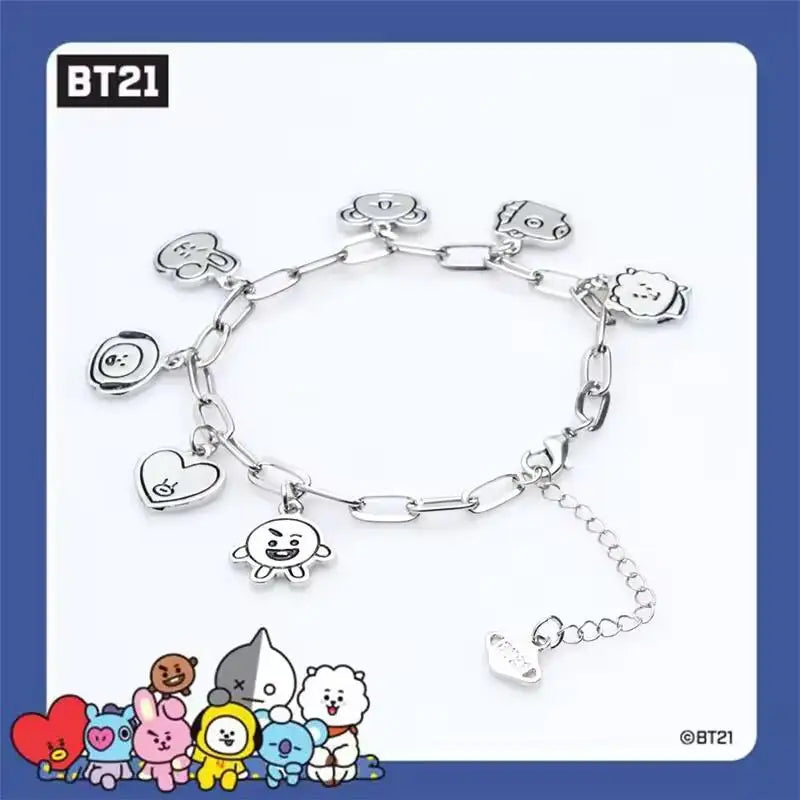 Anime BT21 Cartoon Couple Fans 26cm Fashion Accessories for Men and Women