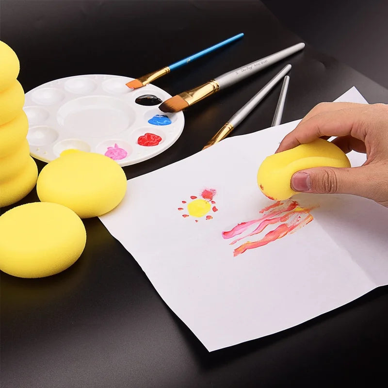 Multi-Pack Round Sponge Painting Brushes for Kids & Art Crafts - Watercolor & Craft Tools