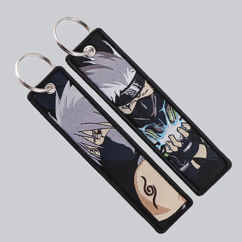 Anime Naruto Embroidery Key Fob Keychain Car Accessory for Cosplay & Gifts