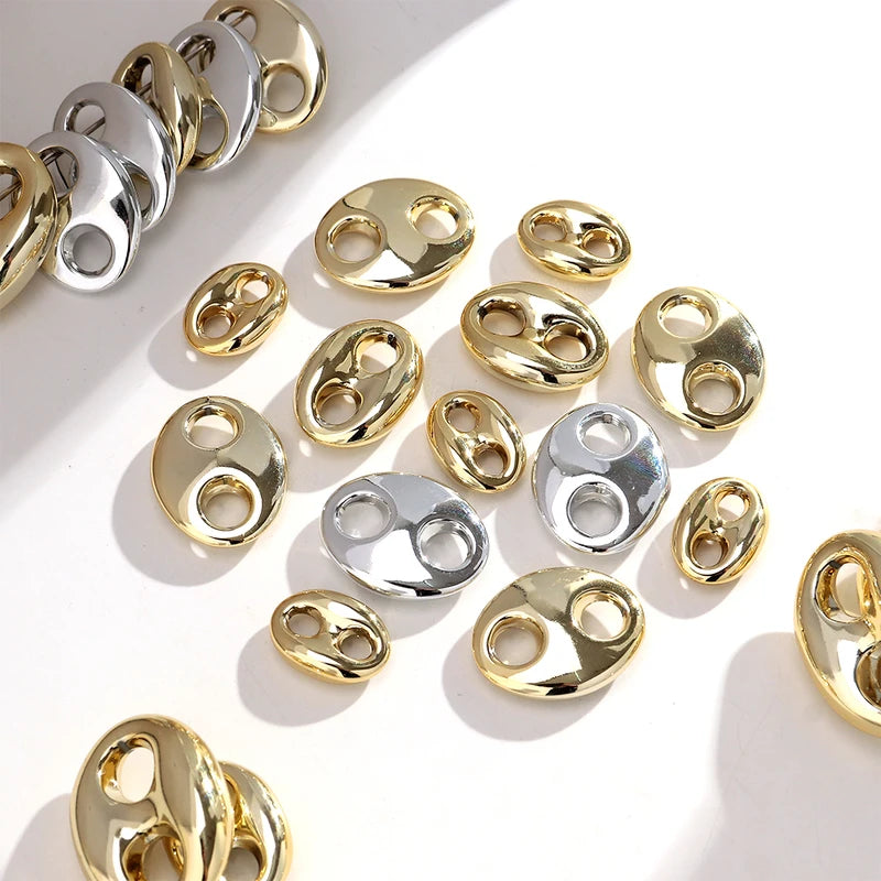 5pcs Gold Color Coffee Bean Link Rings Jewelry Making Connectors for DIY Earrings Necklaces