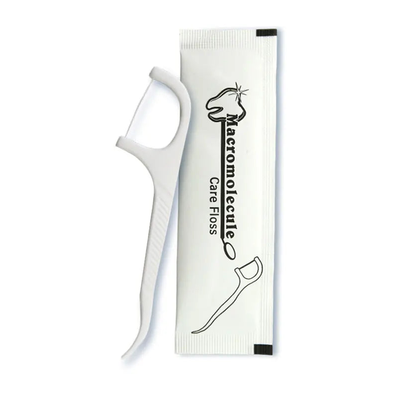 500Pcs Disposable Eco-Friendly Dental Floss Picks with Toothpick End