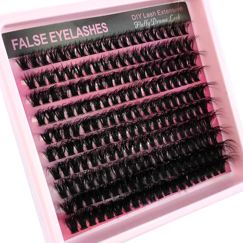 Fluffy 5D False Eyelash Clusters 10-18mm Mix Wispy Individual Lashes DIY Extensions