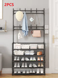 Five Layer Shoe Rack with Side Pockets - Multi-Functional Household Storage