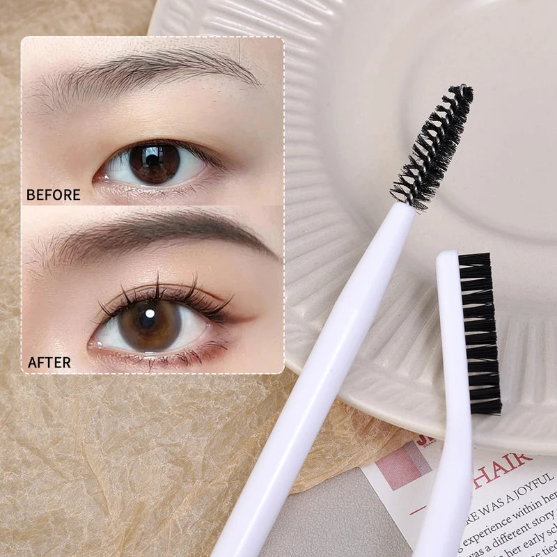 Dual Head Eyebrow & Eyelash Brush - Reusable Makeup Grooming Tool