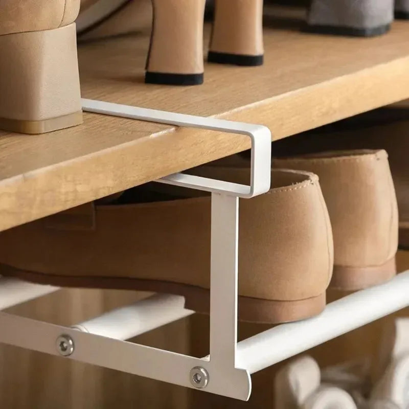 Adjustable Under Shelf Shoe Rack - Space Saving Layered Organizer for Closet & Home