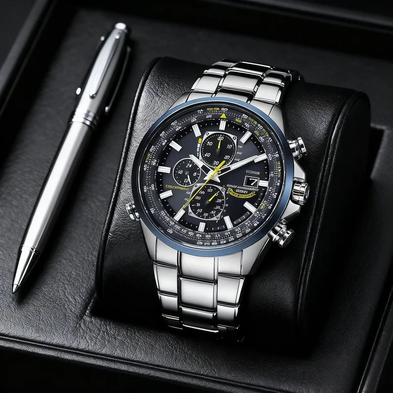 Luxury Men’s Quartz Wristwatch - Multi-Functional Business Watch with Night Glow