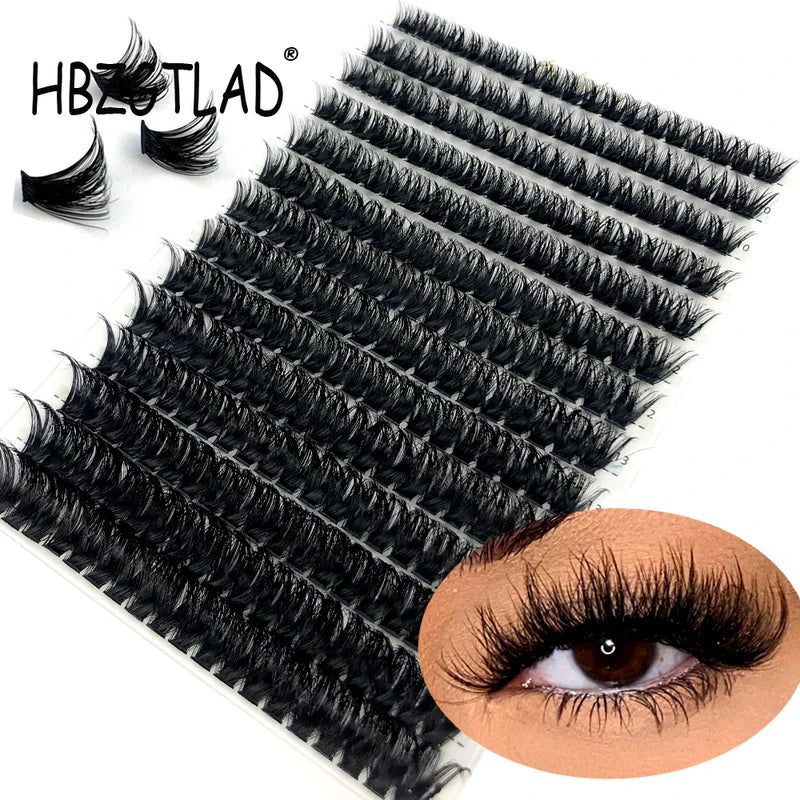 False Eyelash Clusters 30D-80D Mixed Tray Natural & Glam Lashes for DIY Application