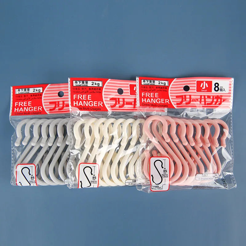 Multi-purpose S-Shaped Door Hooks Set - Closet, Kitchen, Bathroom, Portable