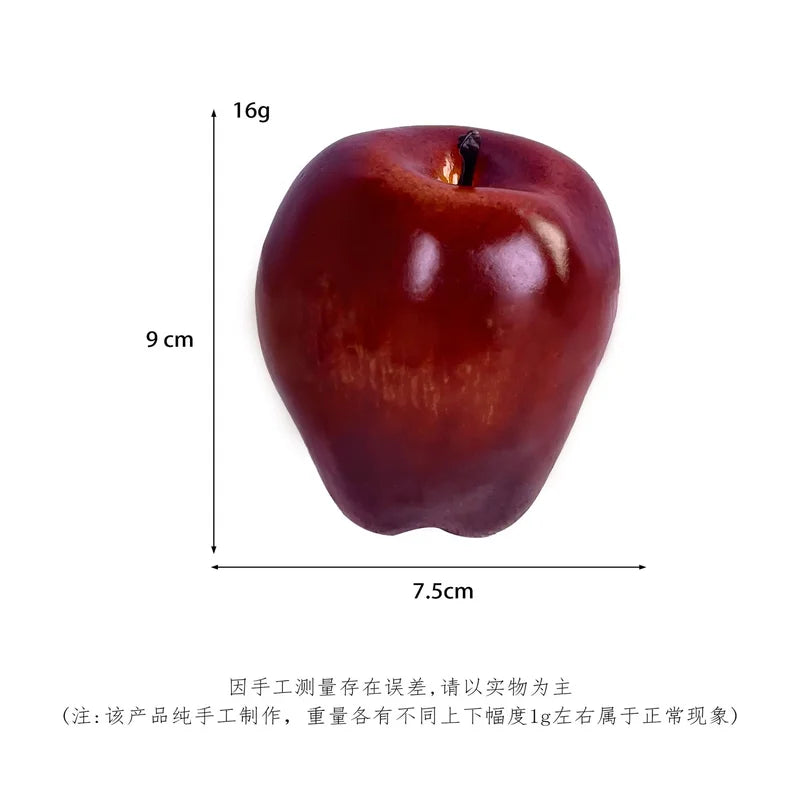 Artificial Apple Decor Snow White Faux Fruit for Home Kitchen Party Decor