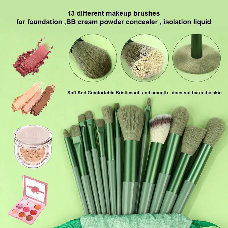 14-Piece Makeup Brush Set for Face Eyes and Highlighter - Cosmetic Beauty Tools