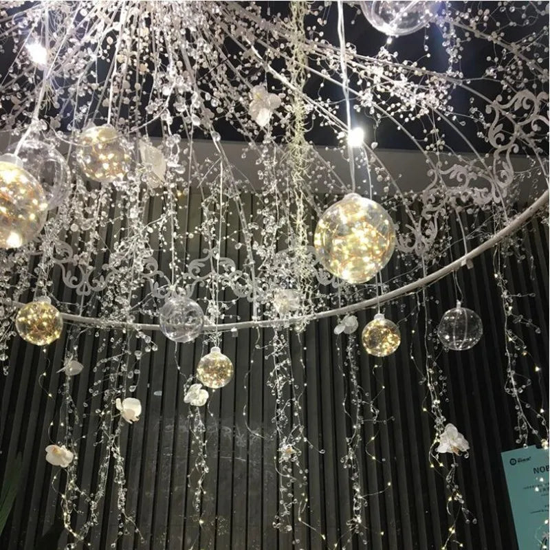 Acrylic Beaded String Wedding Party Decoration 1m/2m Pearl & Diamond String