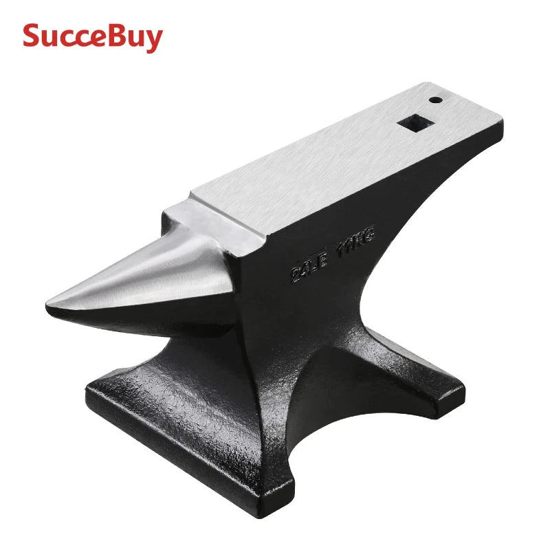 Cast Steel Anvil with Round Horn - Heavy Duty Blacksmithing Tool for Metalworking