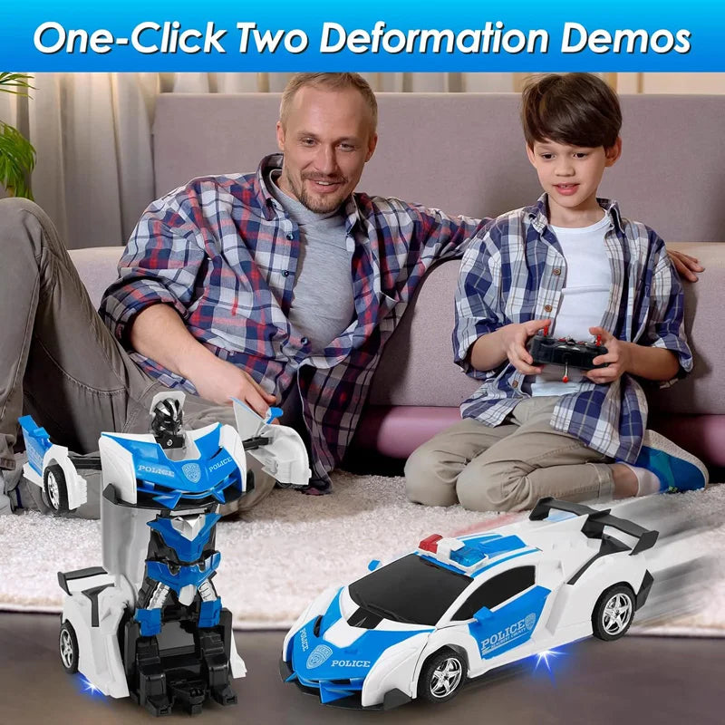 Remote Control RC Car 2-in-1 Transformation Robot Sports Vehicle Kids Toy Gift