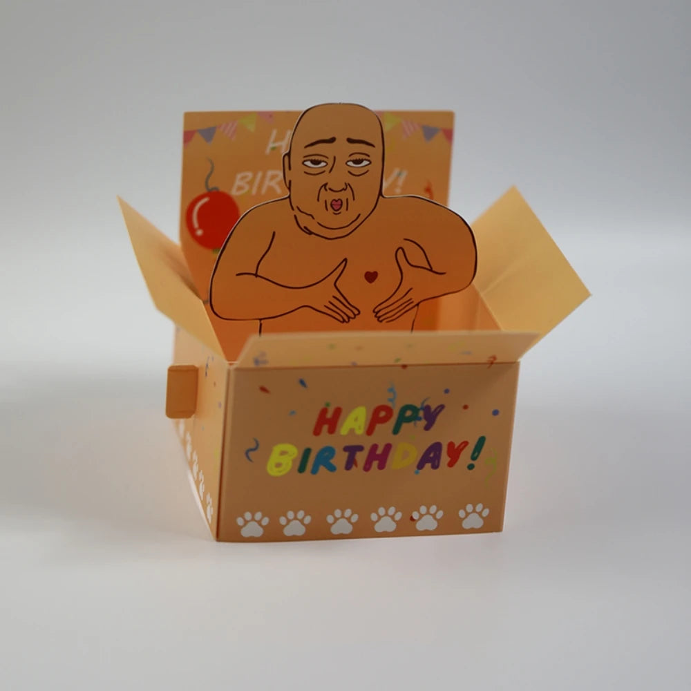 Funny Happy Birthday Pop-Up Card for Party Office Home Decor - Cute Desktop Novelty